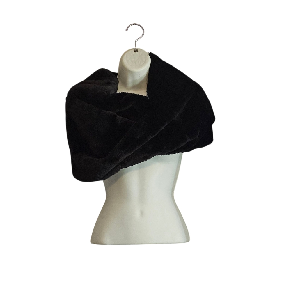 Aldo Infinity Faux Fur Women's Cowl Cozy Scarf Black 100% Polyester